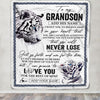 Personalized To My Grandson Blanket From Grandma Grandpa You Will Never Lose White Tiger Grandson Birthday Gifts Graduation Christmas Customized Fleece Blanket | teecentury