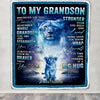 Personalized To My Grandson Blanket From Grandma Nana Lion I Love You It A Big Hug Letter To My Grandson Birthday Christmas Customized Fleece Throw Blanket Blanket | Teecentury.com
