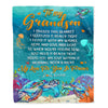 Personalized To My Grandson Blanket From Grandma Papa I Hugged This Blanket Turtle Beach Grandson Birthday Thanksgiving Christmas Customized Fleece Blanket | teecentury