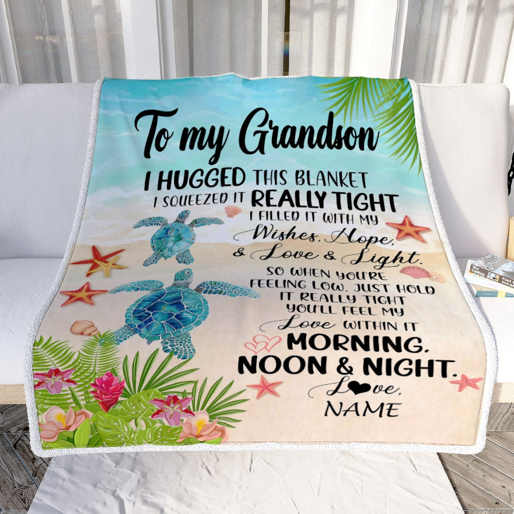 Personalized To My Grandson Blanket From Grandma Papa I Hugged This Wi Teecentury