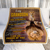 Personalized To My Grandson Blanket From Grandma Papa I Wish You The Strength Lion Grandson Birthday Graduation Christmas Gift Bed Quilt Fleece Throw Blanket Blanket | Teecentury.com