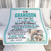 Personalized To My Grandson Blanket From Grandma Papa This Old Elephant Love You Grandson Birthday Gifts Graduation Christmas Customized Fleece Throw Blanket | teecentury