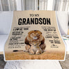 Personalized To My Grandson Blanket From Grandpa Papa Lion Never Forget That I Love You Grandson Birthday Gifts Christmas Customized Fleece Throw Blanket | teecentury
