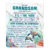 Personalized To My Grandson Blanket Turtle I Love You Forever From Grandma Grandpa Grandson Birthday Gifts Christmas Graduation Customized Fleece Blanket | teecentury