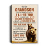 Personalized To My Grandson Canvas From Grandma Grandpa This Old Bear Love You Grandson Birthday Gifts Graduation Christmas Custom Wall Art Print Framed Canvas | teecentury