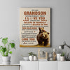 Personalized To My Grandson Canvas From Grandma Grandpa This Old Bear Love You Grandson Birthday Gifts Graduation Christmas Custom Wall Art Print Framed Canvas | teecentury