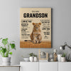 Personalized To My Grandson Canvas From Grandma Lion Never Forget That I Love You Grandson Birthday Gifts Christmas Custom Wall Art Print Framed Canvas | teecentury