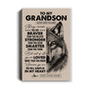 Personalized To My Grandson Canvas From Grandma Nana Wolf Braver Stronger Smarter Grandson Birthday Graduation Christmas Custom Wall Art Print Framed Canvas | teecentury
