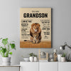 Personalized To My Grandson Canvas From Grandpa Papa Lion Never Forget That I Love You Grandson Birthday Gifts Christmas Custom Wall Art Print Framed Canvas | teecentury