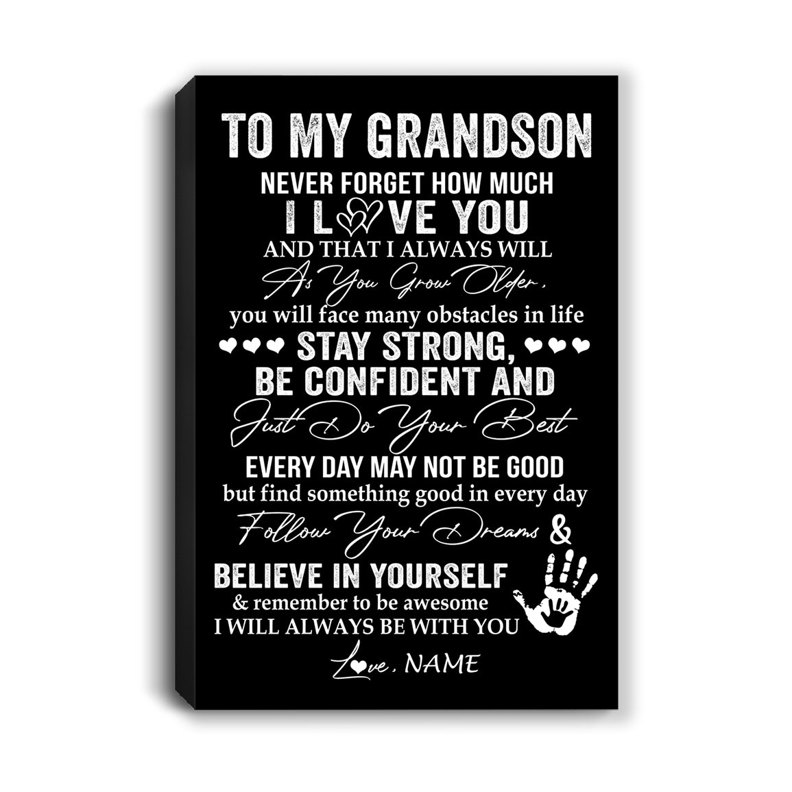 Personalized To My Grandson Canvas I Love You Forever From Grandma Grandson Birthday Gifts Christmas Thanksgiving Graduation Custom Wall Art Print Framed Canvas | teecentury