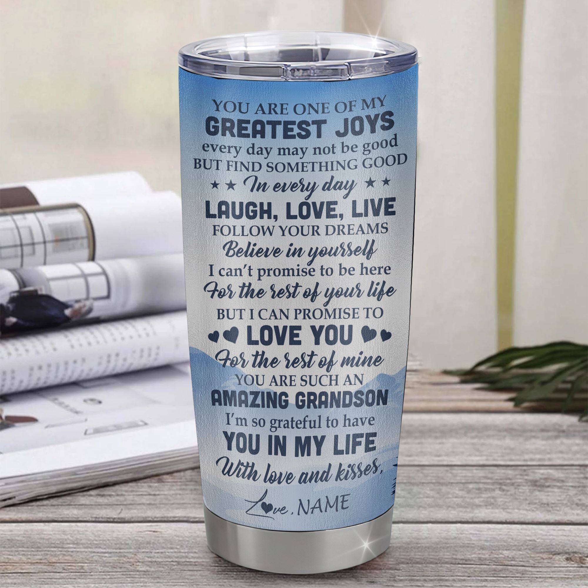 Personalized To My Grandson Eagle Tumbler From Grandma Stainless Steel Cup Never Forget That I Love You Grandson Gift Birthday Graduation Christmas Travel Mug | teecentury