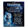 Personalized To My Grandson Gift Blanket From Grandma Never Feel That You Are Alone Lion Grandson Birthday Christmas Customized Fleece Throw Blanket | teecentury