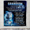 Personalized To My Grandson Gift Blanket From Grandma Never Feel That You Are Alone Lion Grandson Birthday Christmas Customized Fleece Throw Blanket | teecentury