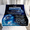 Personalized To My Grandson Gift Blanket From Grandpa Papa Never Feel That You Are Alone Lion Grandson Birthday Christmas Customized Fleece Throw Blanket | teecentury