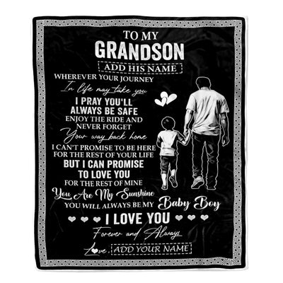 Personalized To My Grandson Gifts Blanket From Grandfather Wherever Your Journey In Life Grandpa Granddaughter Birthday Gifts Christmas Custom Fleece Blanket | teecentury
