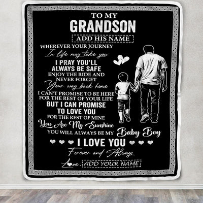 Personalized To My Grandson Gifts Blanket From Grandfather Wherever Your Journey In Life Grandpa Granddaughter Birthday Gifts Christmas Custom Fleece Blanket | teecentury