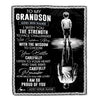 Personalized To My Grandson Gifts Blanket From Grandma Grandpa I Wish You The Strength Grandson Birthday Gifts Christmas Graduation Custom Fleece Blanket | teecentury
