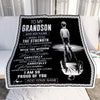 Personalized To My Grandson Gifts Blanket From Grandma Grandpa I Wish You The Strength Grandson Birthday Gifts Christmas Graduation Custom Fleece Blanket | teecentury