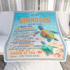 Personalized To My Grandson Gifts Blanket From Grandma Grandpa I Wish You The Strength Turtle Grandson Birthday Gifts Christmas Graduation Fleece Blanket | teecentury