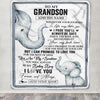 Personalized To My Grandson Gifts Blanket From Grandma Grandpa Wherever Your Journey In Life Elephant Grandson Birthday Gifts Warm Customized Fleece Blanket | teecentury