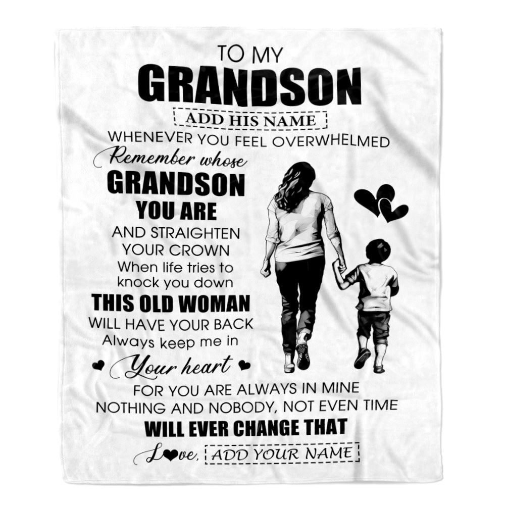 Personalized To My Grandson Gifts Blanket From Grandma Nana Whenever Woman Unique Birthday Gifts For Grandson Graduation Christmas Custom Fleece Throw Blanket | teecentury