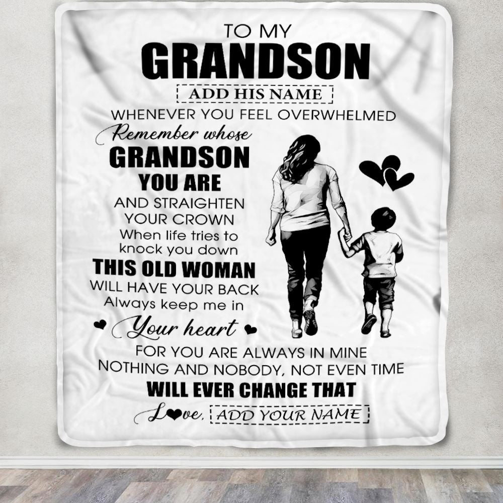Personalized To My Grandson Gifts Blanket From Grandma Nana Whenever Woman Unique Birthday Gifts For Grandson Graduation Christmas Custom Fleece Throw Blanket | teecentury