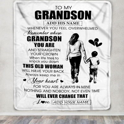 Personalized To My Grandson Gifts Blanket From Grandma Nana Whenever Woman Unique Birthday Gifts For Grandson Graduation Christmas Custom Fleece Throw Blanket | teecentury