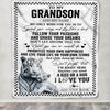 Personalized To My Grandson Gifts Blanket From Grandma Papa White Tiger My Only Wish For You Grandson Birthday Gifts Graduation Christmas Fleece Blanket | teecentury