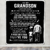 Personalized To My Grandson Gifts Blanket From Grandpa Papa My Only Wish For You Grandson Birthday Gifts Graduation Christmas Customized Fleece Throw Blanket | teecentury