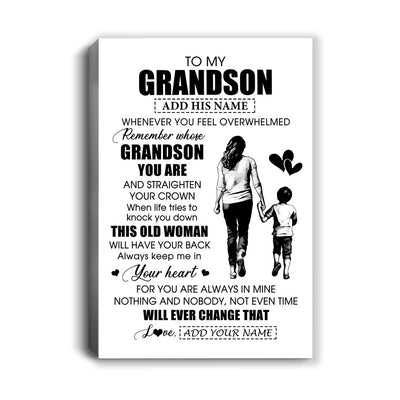 Personalized To My Grandson Gifts Canvas From Grandma Nana Whenever Woman Unique Birthday Gifts For Grandson Graduation Christmas Custom Wall Art Print Framed Canvas | teecentury