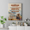 Personalized To My Grandson Gifts Canvas From Grandma Papa Whenever Bear Unique Birthday Gifts For Grandson Graduation Christmas Custom Wall Art Print Framed Canvas | teecentury