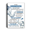 Personalized To My Grandson Gifts Canvas From Grandma Papa Whenever Elephant Unique Birthday Gifts For Grandson Graduation Christmas Custom Art Print Framed Canvas | teecentury