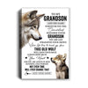 Personalized To My Grandson Gifts Canvas From Grandma Papa Whenever Wolf Unique Birthday Gifts For Grandson Graduation Christmas Custom Wall Art Print Framed Canvas | teecentury