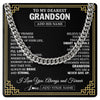 Cuban Link Chain Necklace Stainless Steel | 1 | Personalized To My Grandson Gifts From Grandma Cross Necklace Never Give Up Inspirational Gift For Grandson Birthday Graduation Christmas Gift Box Message Card | https://teecentury.