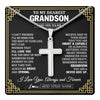 Stainless Cross Necklace Stainless Steel | 1 | Personalized To My Grandson Gifts From Grandma Cross Necklace Never Give Up Inspirational Gift For Grandson Birthday Graduation Christmas Gift Box Message Card | https://teecentury.
