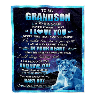 Personalized To My Grandson Gifts From Grandma Gigi Blanket I Love You Lion Birthday Gift Ideas For Grandson Graduation Christmas Customized Fleece Blanket | teecentury