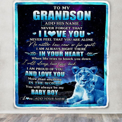 Personalized To My Grandson Gifts From Grandma Gigi Blanket I Love You Lion Birthday Gift Ideas For Grandson Graduation Christmas Customized Fleece Blanket | teecentury