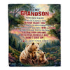 Personalized To My Grandson Gifts From Grandma Grandpa Blanket Don't Give Up Bear Gifts For Grandson Birthday Graduation Christmas Customized Fleece Blanket | teecentury