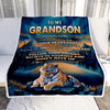 Personalized To My Grandson Gifts From Grandma Grandpa Blanket Don't Give Up Tiger Gifts For Grandson Birthday Graduation Christmas Customized Fleece Blanket | teecentury