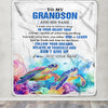 Personalized To My Grandson Gifts From Grandma Grandpa Blanket Don't Give Up Turtle Gifts For Grandson Birthday Graduation Christmas Customized Fleece Blanket | teecentury