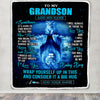 Personalized To My Grandson Gifts From Grandma Grandpa Blanket Sometimes Lion Grandson Birthday Gifts Graduation Christmas Customized Fleece Throw Blanket | teecentury
