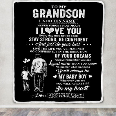 Personalized To My Grandson Gifts From Grandpa Blanket Never Forget How Much I Love You Grandson Birthday Graduation Christmas Customized Fleece Blanket | teecentury