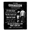 Personalized To My Grandson Gifts From Grandpa Papa Blanket Don't Give Up Grandpa Gifts For Grandson Birthday Graduation Christmas Customized Fleece Blanket | teecentury