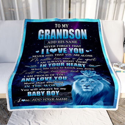 Personalized To My Grandson Gifts From Grandpa Papa Blanket I Love You Lion Birthday Gift Ideas For Grandson Graduation Christmas Customized Fleece Blanket | teecentury