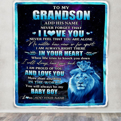 Personalized To My Grandson Gifts From Grandpa Papa Blanket I Love You Lion Birthday Gift Ideas For Grandson Graduation Christmas Customized Fleece Blanket | teecentury