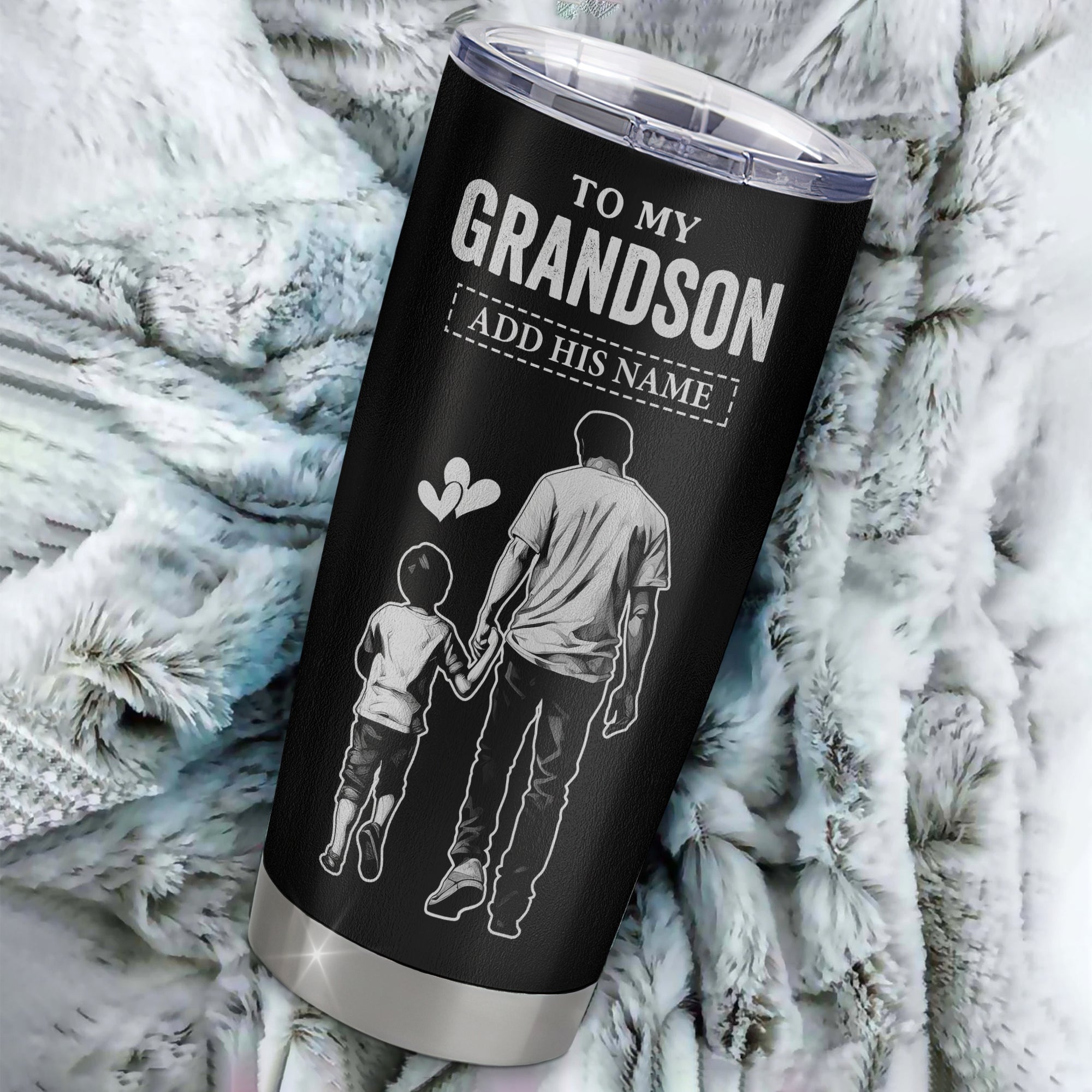 Personalized To My Grandson Gifts From Grandpa Tumbler Never Forget How Much I Love You Grandson Birthday Graduation Christmas Gift Custom Stainless Steel Travel Mug | teecentury