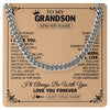 Cuban Link Chain Necklace Stainless Steel | 1 | Personalized To My Grandson Gifts Necklace From Grandma Grandpa Never Forget How Much I Love You Grandson Birthday Gifts Christmas Gift Box Message Card | https://teecentury.