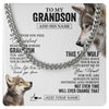 Cuban Link Chain Necklace Stainless Steel | 1 | Personalized To My Grandson Gifts Necklace From Grandma Papa Whenever Wolf Unique Birthday For Grandson Graduation Christmas Custom Gift Box Message Card | https://teecentury.