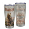 Personalized To My Grandson Gifts Tumbler From Grandma Papa Bear My Only Wish For You Grandson Birthday Gifts Graduation Christmas Custom Stainless Steel Travel Mug | teecentury