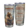 Personalized To My Grandson Gifts Tumbler From Grandma Papa Whenever Bear Unique Birthday Gifts For Grandson Graduation Christmas Custom Stainless Steel Cup Travel Mug | teecentury
